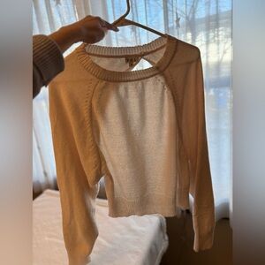 POL Cream Backless Sweater Size S